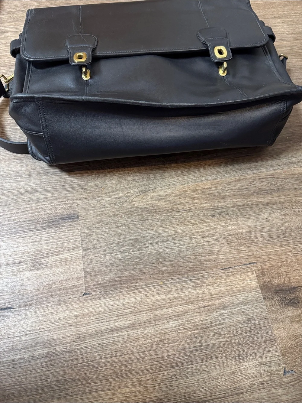 Vintage Coach 0548 Black Leather Business Briefcase Laptop Messenger bag Y2K